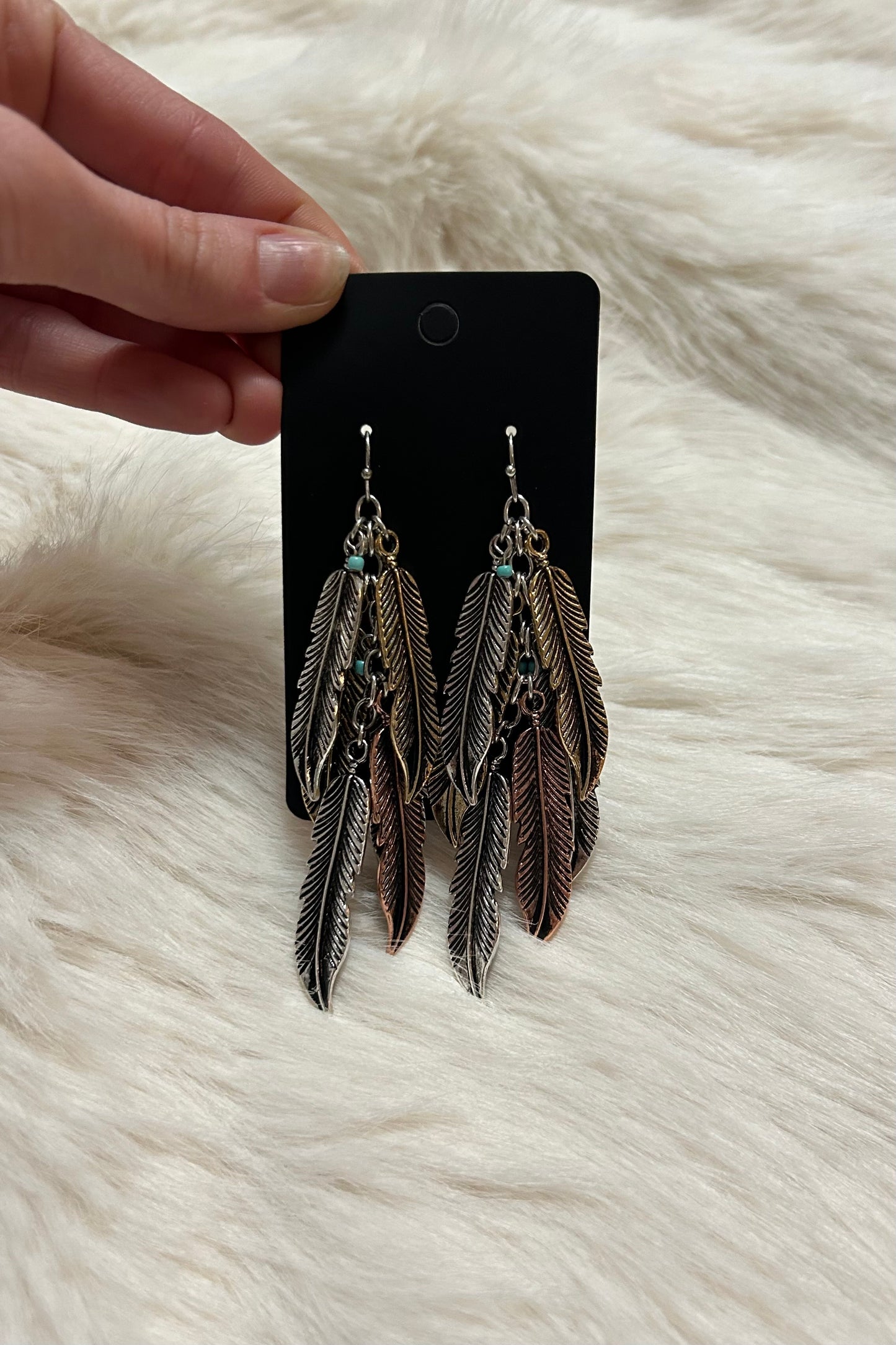 Feather Cluster Earrings