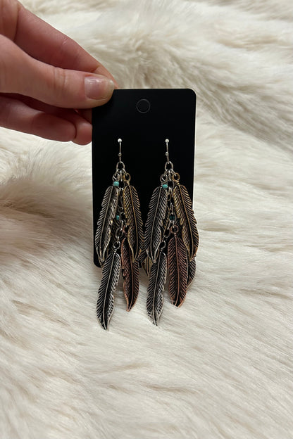 Feather Cluster Earrings