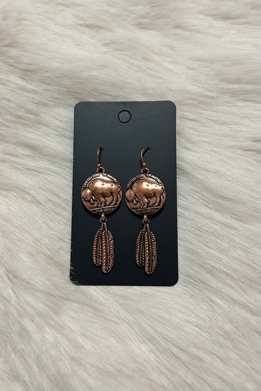 Bison Feather Earrings