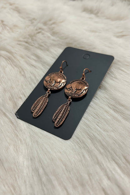 Bison Feather Earrings