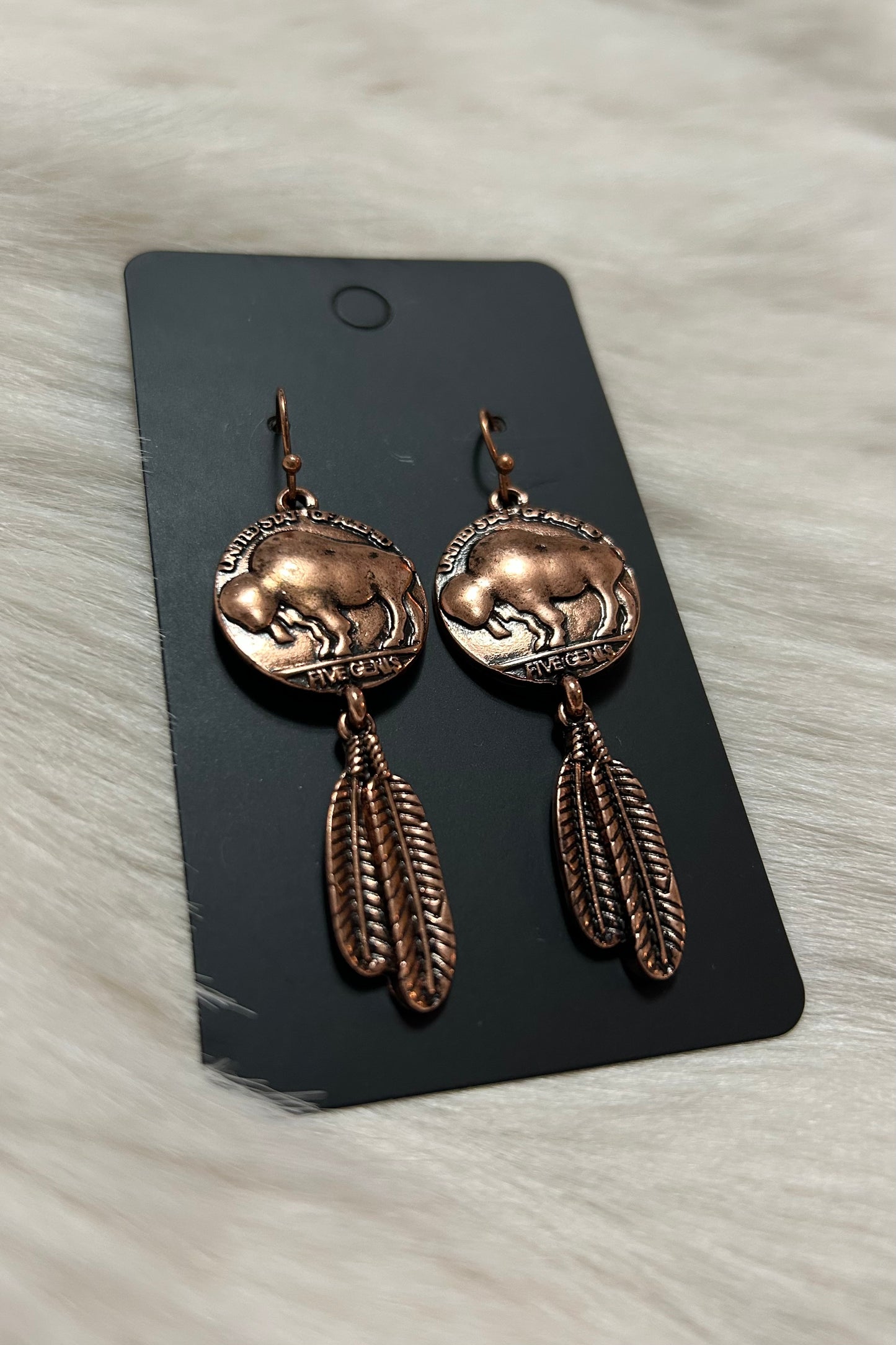 Bison Feather Earrings