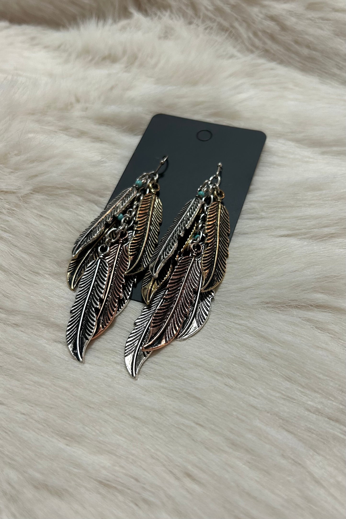 Feather Cluster Earrings