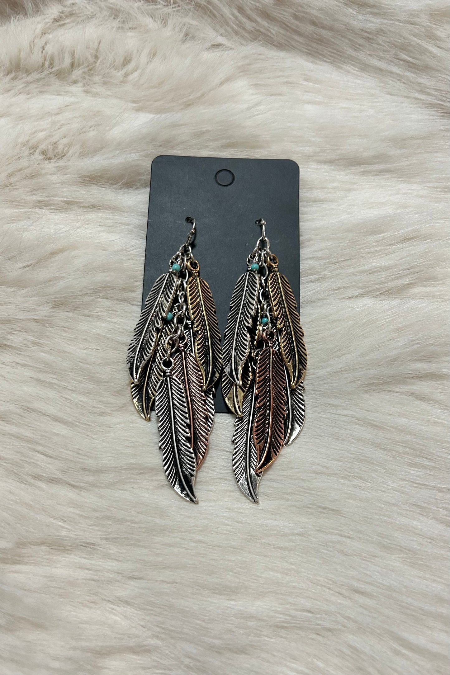 Feather Cluster Earrings