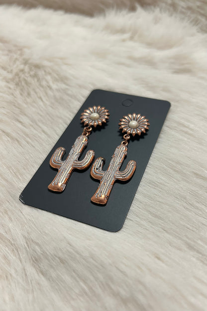 Floral Cactus Earrings