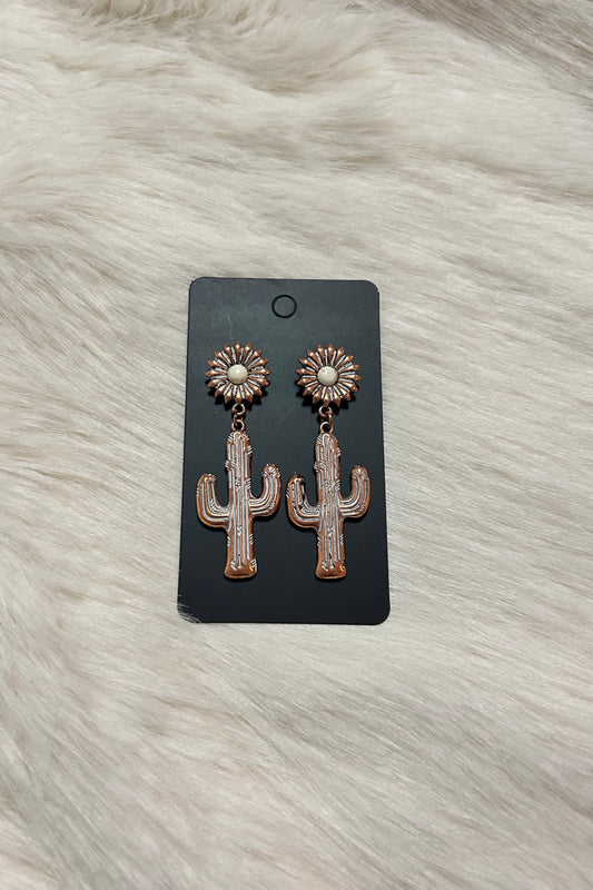 Floral Cactus Earrings